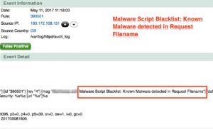 Malware Script Blacklist: Known Malware detected in Request Filename Malware Script Blacklist: Known Malware detected in Request Filename